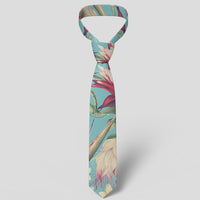 Hawaii Seamless Floral Pattern With Tropical Hibiscus, Watercolor Necktie - Polynesian Pride