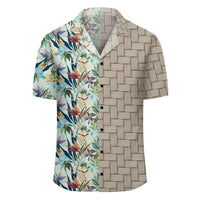 Hawaii Seamless Tropical Flower Plant And Leaf Lauhala Moiety Hawaiian Shirt - Polynesian Pride
