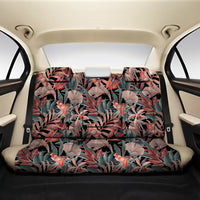 Hawaii Seamless Tropical Flower Plant Leaf Pattern Background Retro Botanical Style Back Seat Cover One Size Black Back Car Seat Covers - Polynesian Pride