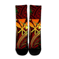Hawaii Shark Polynesian Tropical Crew Socks - Red - AH - Polynesian Pride