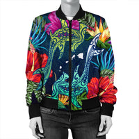 Hawaii Shark Tropical Color Bomber Jacket - AH - Polynesian Pride
