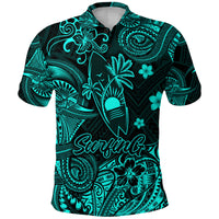 Hawaii Surfing Polynesian Polo Shirt Unique Style Turquoise LT8 - Polynesian Pride