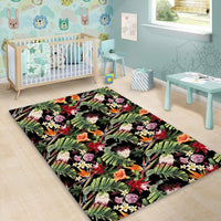 Hawaii Tropical Flowers Watercolor Area Rug - AH - Polynesian Pride