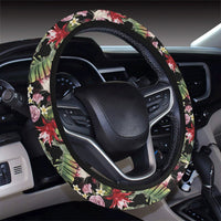 Hawaii Tropical Flowers Watercolor. Hawaii Universal Steering Wheel Cover with Elastic Edge - Polynesian Pride