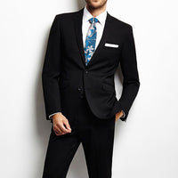 Hawaii Tropical Hibiscus Blue Necktie One Size Black Necktie - Polynesian Pride