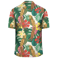 Hawaii Tropical Leaves Flowers And Birds Floral jungle Hawaiian Shirt - Polynesian Pride