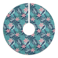 Hawaii Tropical Monstera Leaf Blue Tree Skirt - Polynesian Pride