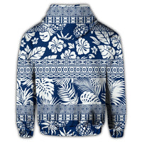 Hawaii Tropical Pattern Zip Hoodie - Polynesian Pride