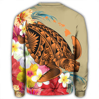 Hawaii Tropical Turtle Hibiscus And Plumeria Sweatshirt - AH - Polynesian Pride