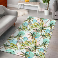 Hawaii Tropical Watercolor Palm Tree Leaf Area Rug - AH - Polynesian Pride