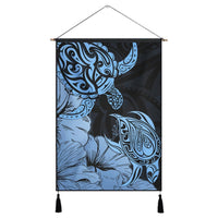 Hawaii Turtle Hanging Poster Polynesian Hibiscus Art Blue - AH Hanging Poster Cotton And Linen - Polynesian Pride