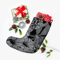 Hawaii Turtle Christmas Stocking Polynesian Hibiscus Art Ver 2.0 Gray - AH - Polynesian Pride