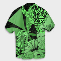 Hawaii Turtle Hawaiian Shirt Polynesian Hibiscus Art Ver 2.0 Green - AH - Polynesian Pride