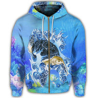 Hawaii Turtle Cool Zip Hoodie - Polynesian Pride