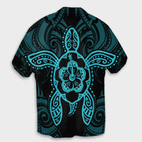 Hawaii Turtle Fixed Blue Hawaiian Shirt AH - Polynesian Pride