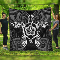 Hawaii Turtle Fixed White Premium Quilts AH Black - Polynesian Pride