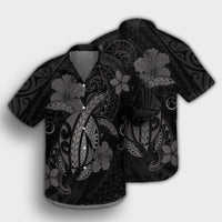 Hawaii Turtle Flower Polynesian Hawaiian Shirt - Gray - AH - Polynesian Pride