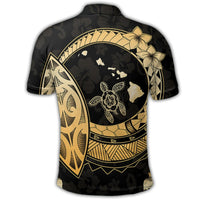 Hawaii Turtle Hibiscus Map Polynesian Polo Shirt - Polynesian Pride