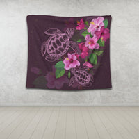 Hawaii Turtle Hibiscus Pink Simple Tapestry - AH - Polynesian Pride