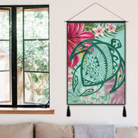 Hawaii Turtle Hibiscus Plumeria Hanging Poster - Hug Style - AH - Polynesian Pride