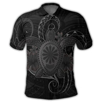 Hawaii Turtle Hibiscus Polynesian Polo Shirt Full Style Gray - Polynesian Pride