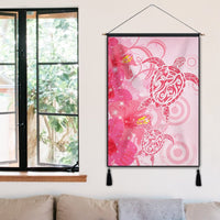 Hawaii Turtle Hibiscus Vintage Pink Hanging Poster - AH - Polynesian Pride