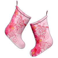 Hawaii Turtle Hibiscus Vintage Pink Christmas Stocking - AH - Polynesian Pride