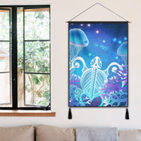 Hawaii Turtle Jellyfish Coral Hanging Poster Galaxy Hanging Poster - AH - Polynesian Pride