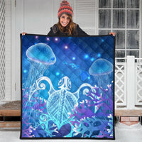 Hawaii Turtle Jellyfish Coral Premium Quilts Galaxy Premium Quilts - AH - Polynesian Pride