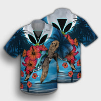 Hawaii Turtle Kanaka Hibiscus Stary Night Hawaiian Shirt - AH - Polynesian Pride