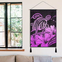 Hawaii Turtle Map Polynesian Hanging Poster Safety Pink - AH - Polynesian Pride