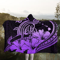 Hawaii Turtle Map Polynesian Hooded Blanket Safety Violet 2 - AH - Polynesian Pride
