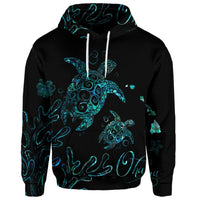 Custom Hawaii Turtle Ohana Paua Shell Hoodie - Polynesian Pride