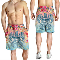 Hawaii Turtle Ohana Stary Night Hibiscus Men's Shorts - AH - Polynesian Pride