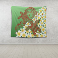 Hawaii Turtle Plumeria Tapestry - Green Style - AH - Polynesian Pride