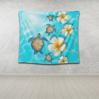 Hawaii Turtle Plumeria Ocean Tapestry - AH - Polynesian Pride