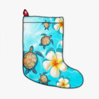 Hawaii Turtle Plumeria Ocean Christmas Stocking - AH Christmas Stocking 26 X 42 cm Black - Polynesian Pride