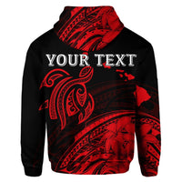 Custom Hawaii Turtle Polynesian Map Plumeria Hoodie Red - Polynesian Pride