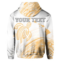 Custom Hawaii Turtle Polynesian Map Plumeria White Background Hoodie - Polynesian Pride