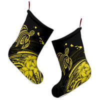 Hawaii Turtle Polynesian Map Plumeria Yellow Christmas Stocking - AH - Polynesian Pride