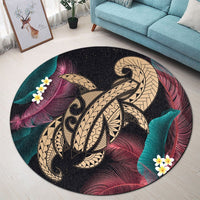 Hawaii Turtle Polynesian Tropical Round Carpet - Ghia Style Gold - AH - Polynesian Pride