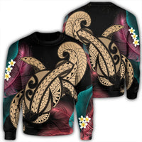 Hawaii Turtle Polynesian Tropical Sweatshirt - Ghia Style Gold - AH Unisex Black - Polynesian Pride