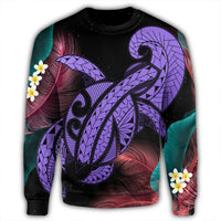 Hawaii Turtle Polynesian Tropical Sweatshirt - Ghia Style Purple - AH - Polynesian Pride