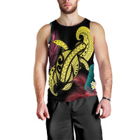 Hawaii Turtle Polynesian Tropical Tank Top - Ghia Style Yellow - AH Black - Polynesian Pride