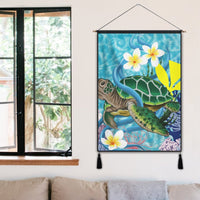 Hawaii Turtle Sea Cotral Polynesian Hanging Poster - AH - Polynesian Pride