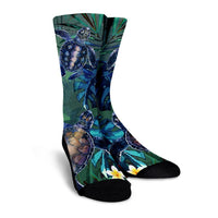 Hawaii Turtle Tropical Art Crew Socks - Hela Style - AH - Polynesian Pride