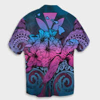 Hawaii Turtle Wave Polynesian Hawaiian Shirt - Hey Style Blue - AH - Polynesian Pride