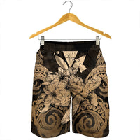 Hawaii Turtle Wave Polynesian Men's Shorts - Hey Style Gold - AH - Polynesian Pride