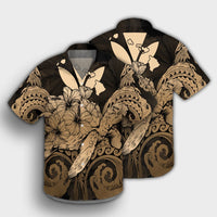 Hawaii Turtle Wave Polynesian Hawaiian Shirt - Hey Style Gold - AH - Polynesian Pride