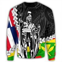 Hawaii Two Flag Kanaka Maoli King Polynesian Sweatshirt - AH - Polynesian Pride